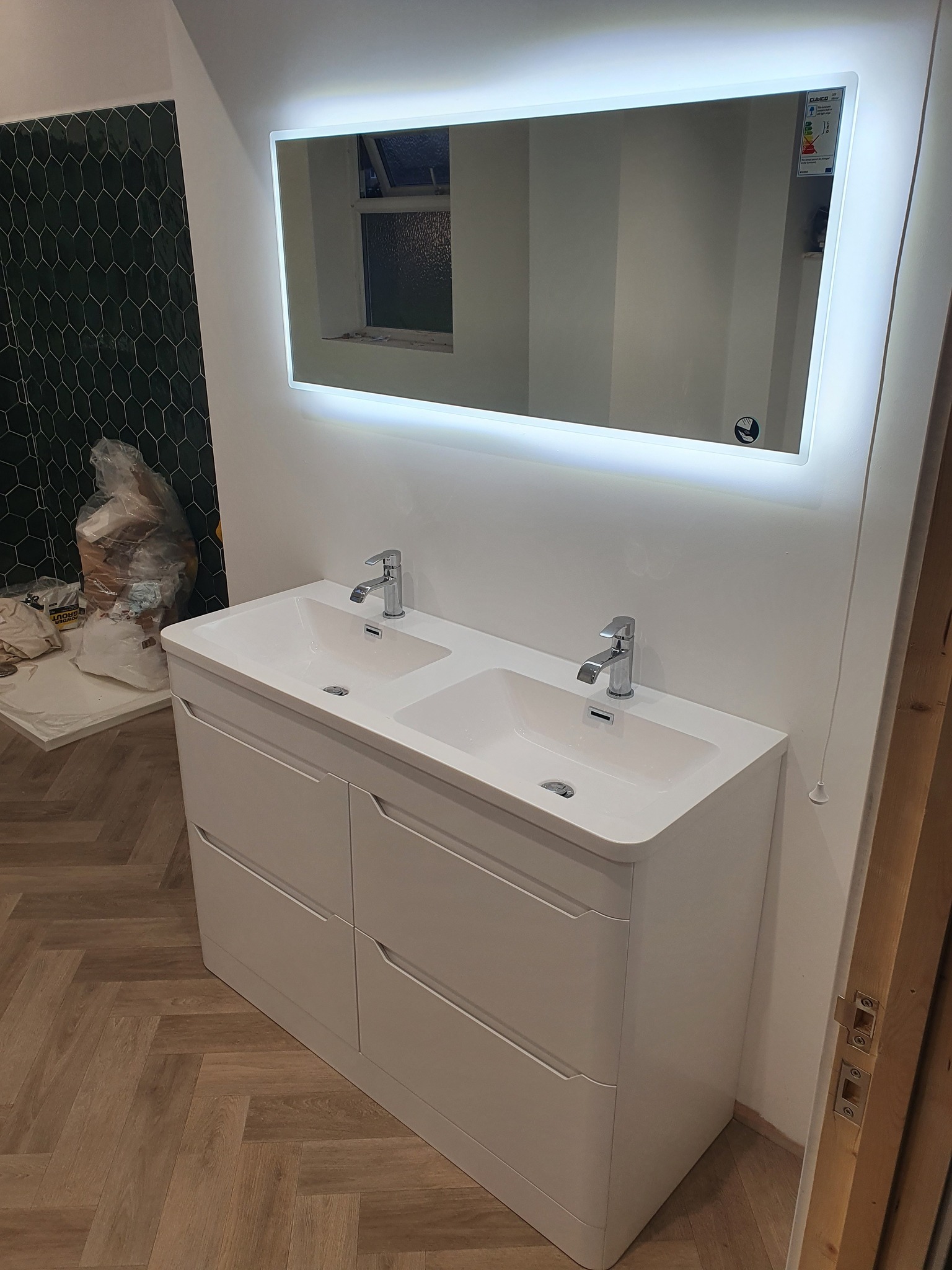 Jack and Jill vanity sink bathroom installation